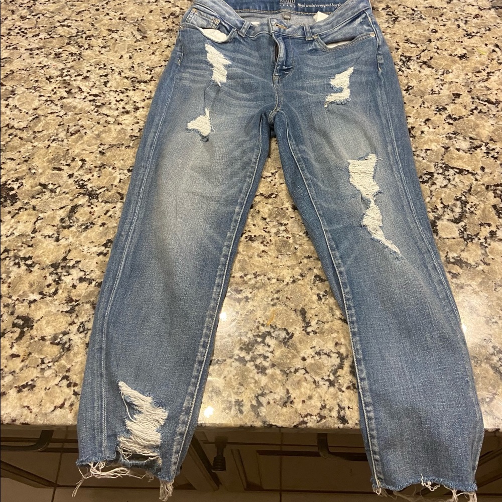 NY & Company High waist cropped boyfriend jeans